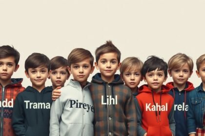 Grup de băieți cu nume populare, fiecare cu un caracter distinct.