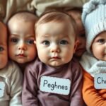 Bebeluși cu nume etichetate, reprezentând tendințe regionale în România.