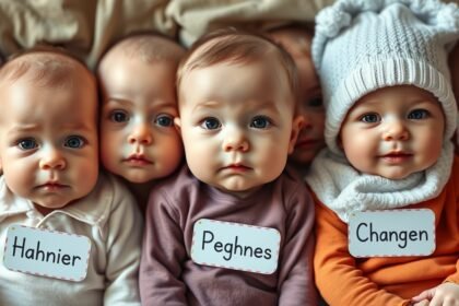 Bebeluși cu nume etichetate, reprezentând tendințe regionale în România.