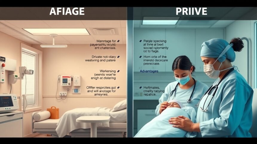Comparatie intre maternitate de stat si privata pentru nastere.