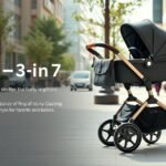 Cărucior modern 3 în 1 pentru părinți și bebeluși