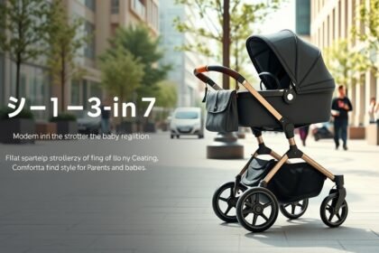 Cărucior modern 3 în 1 pentru părinți și bebeluși