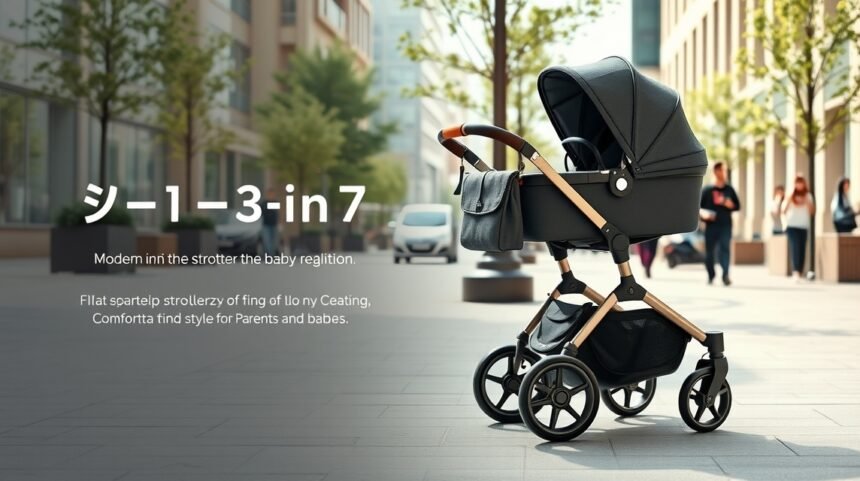 Cărucior modern 3 în 1 pentru părinți și bebeluși