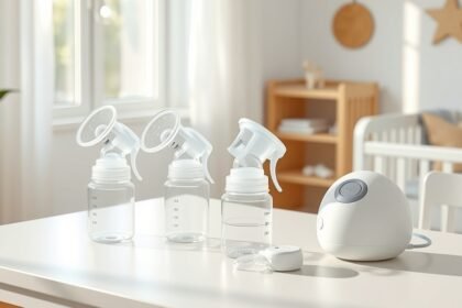 Pompe de sân manuală și electrică cu sticle de lapte