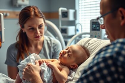 Părinți îngrijorați privind starea sănătății nou-născutului