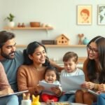 Familii care discută despre alegerea unui Bona sau creșa pentru copii