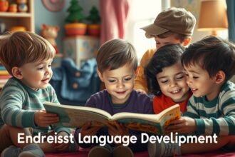 Copii citind o carte și interacționând prin povestiri