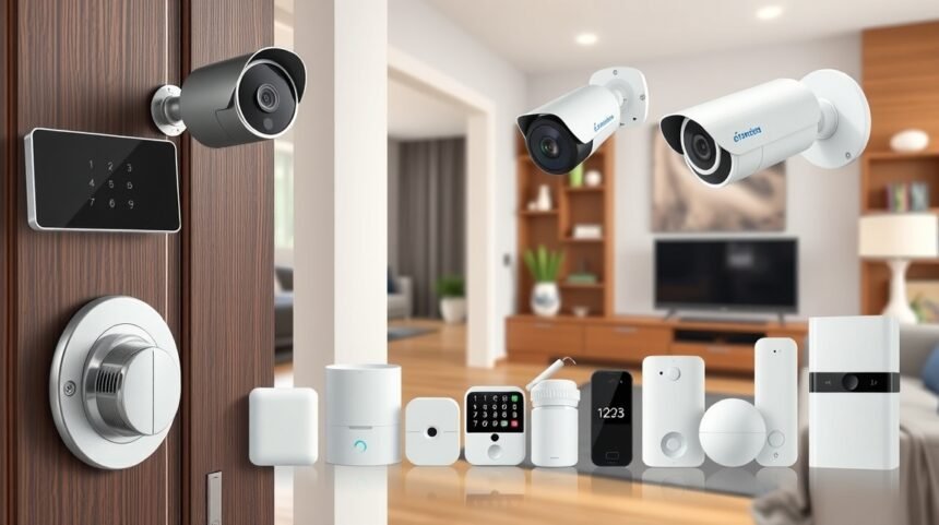 Accesorii moderne pentru siguranța casei: camere și senzori.