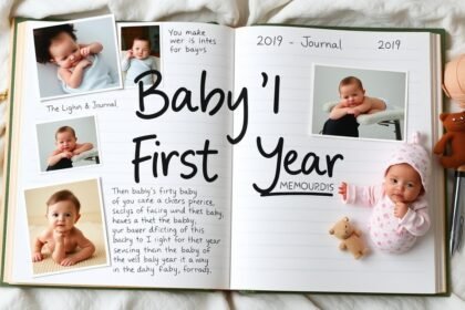 Jurnalul bebelușului cu imagini și notițe despre primul an