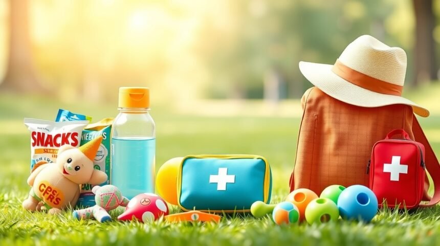 Ce trebuie să conțină geanta de ieșit în parc a unui toddler? 1 Geanta de parc pentru toddler, plină cu necesare pentru o ieșire